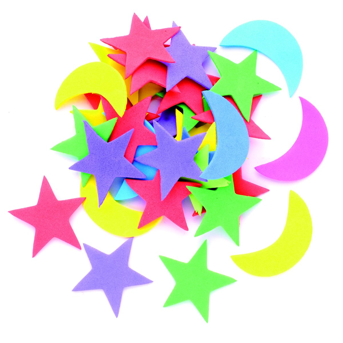 Schuimrubber maansterren 3,5-4cm 80 Stk